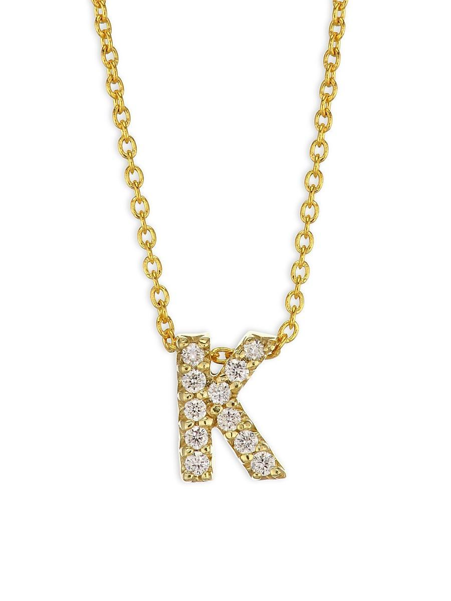 Womens Tiny Treasures Diamond & 18K Yellow Gold Initial Necklace Product Image