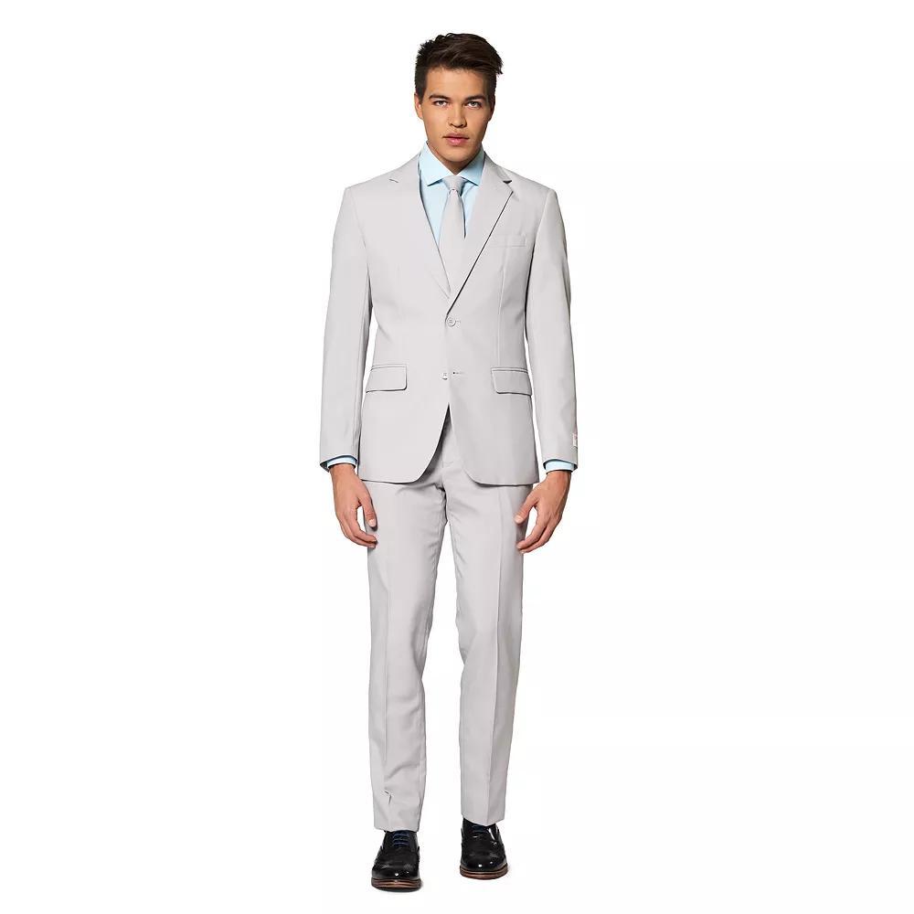 Men's OppoSuits Slim-Fit Solid Suit & Tie Set, Size: 46 - Regular, Gray Product Image