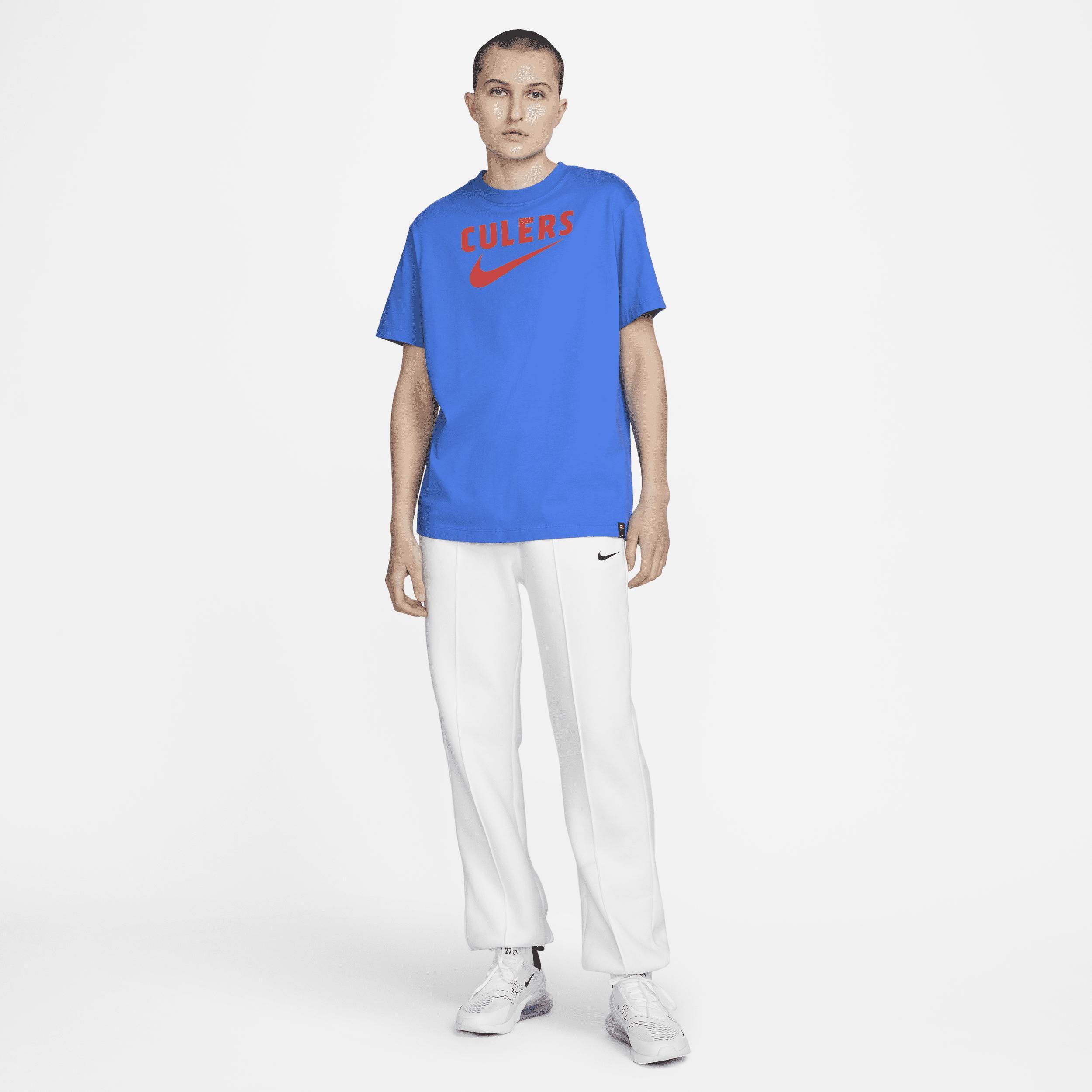 Women's Nike Blue Barcelona Swoosh T-Shirt, Size: XS, Bar Blue Product Image