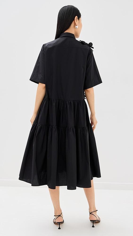 MEIMEIJ Short Sleeve Midi Shirt Dress with Flowers | Shopbop Product Image