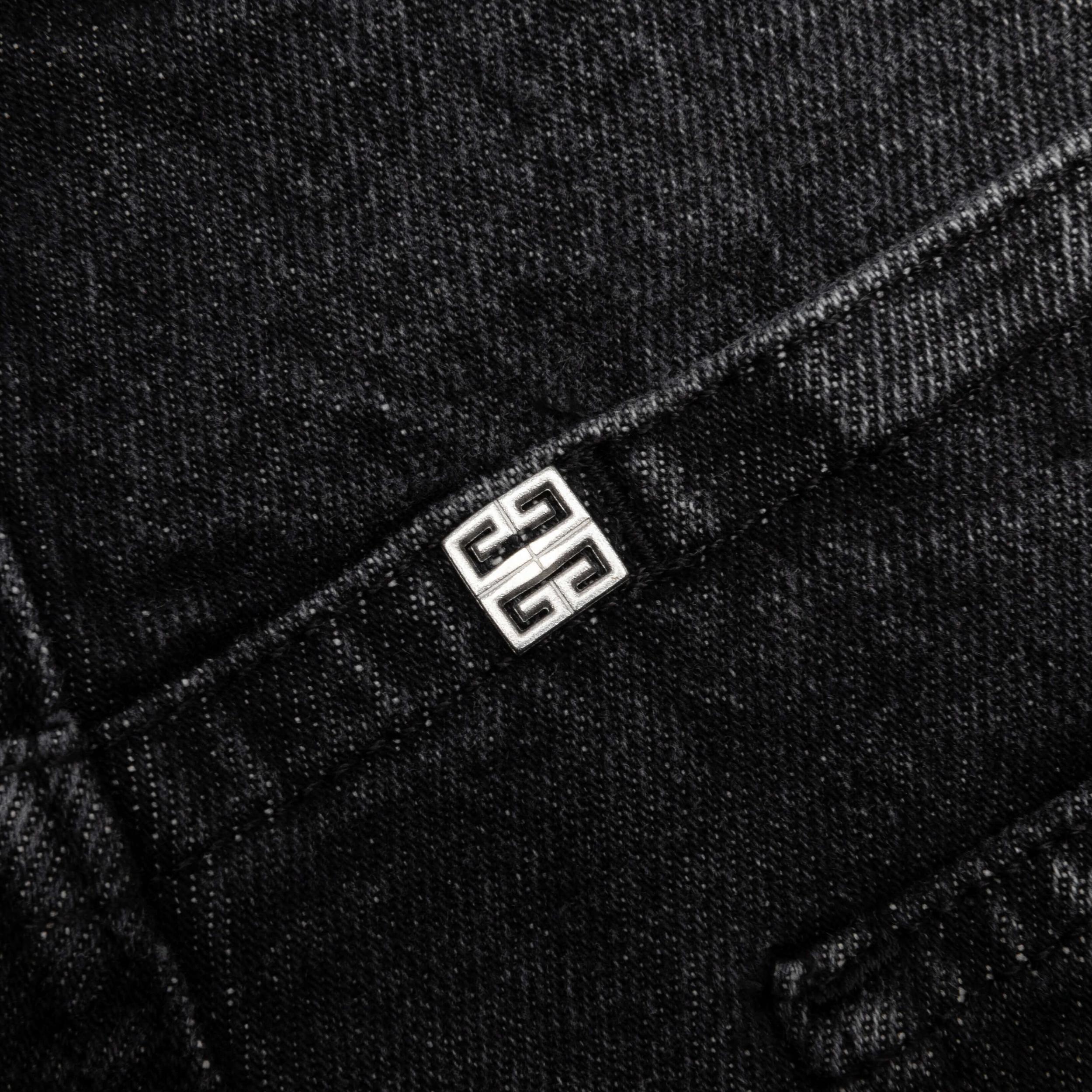 Slim Fit Denim W/ Zips - Black/White Male Product Image