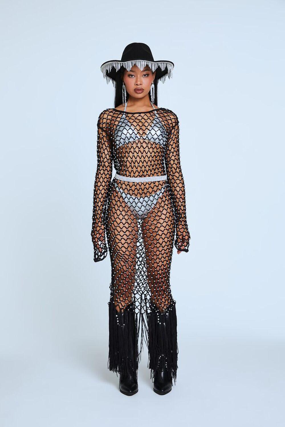 Rhinestone Crochet Swim Cover-Up Dress | Forever 21 Product Image