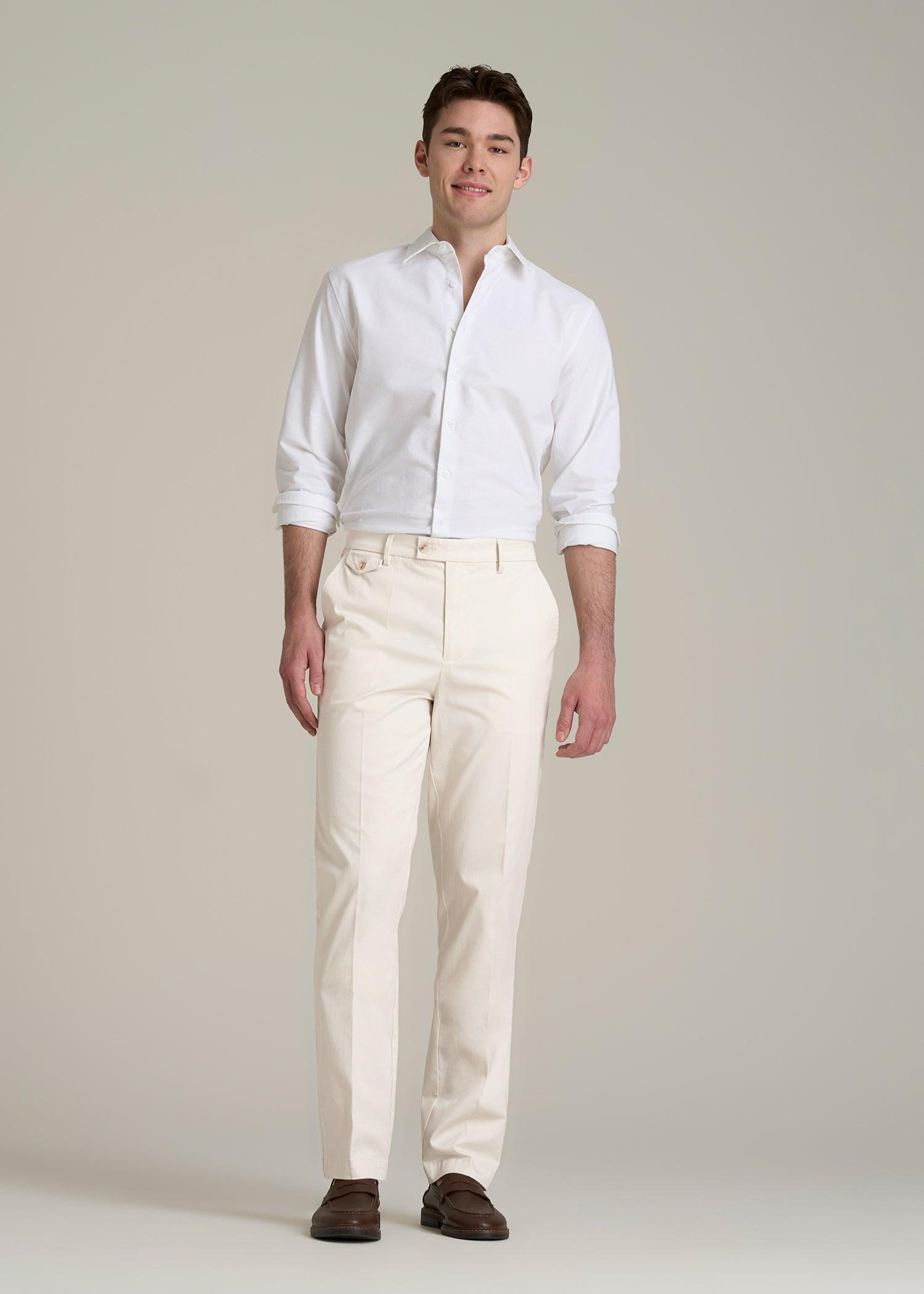 Refined Chinos for Tall Men in Antique White Product Image