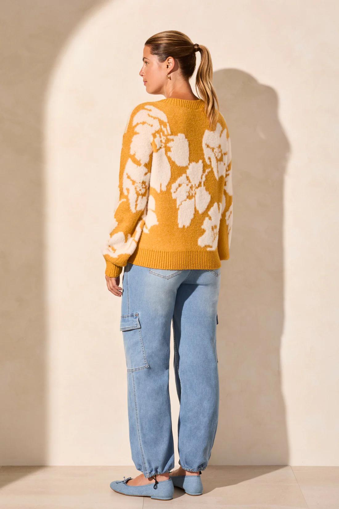 EYELASH YARN CREW NECK SWEATER Product Image