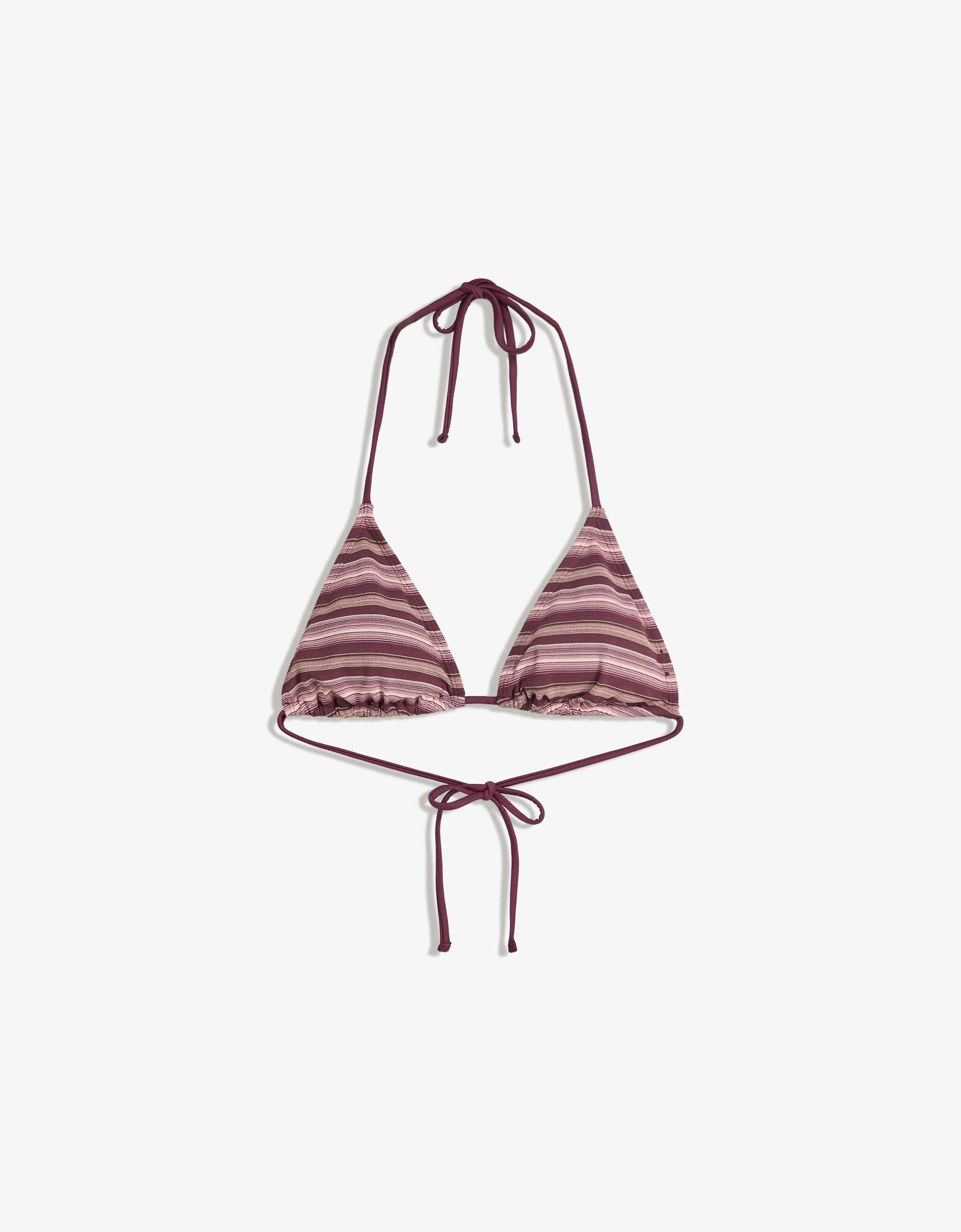 Striped triangle bikini top Product Image