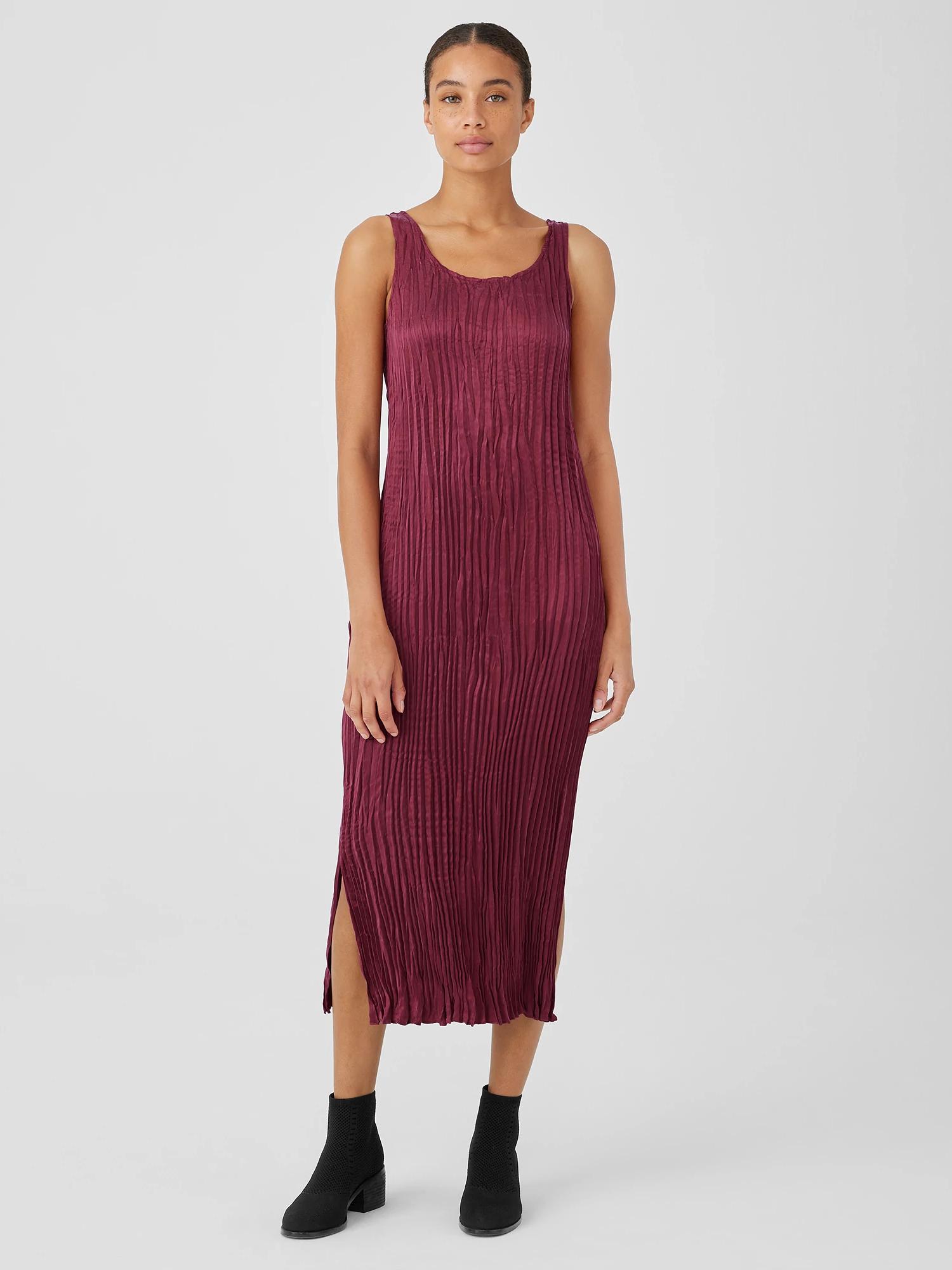 Crushed Cupro Scoop Neck Dress Product Image