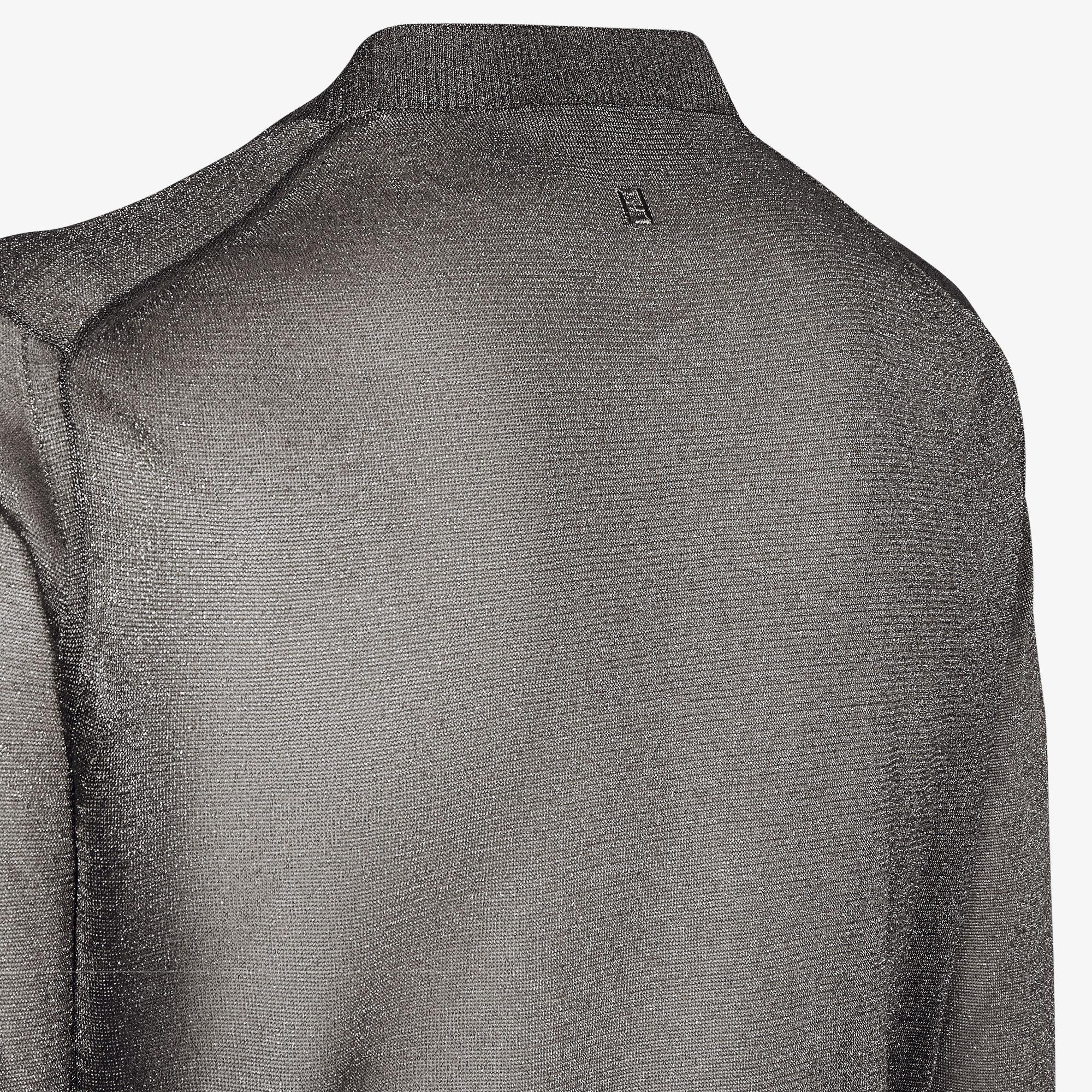 CardiganBlack and silver-colored metallic yarn cardigan Product Image