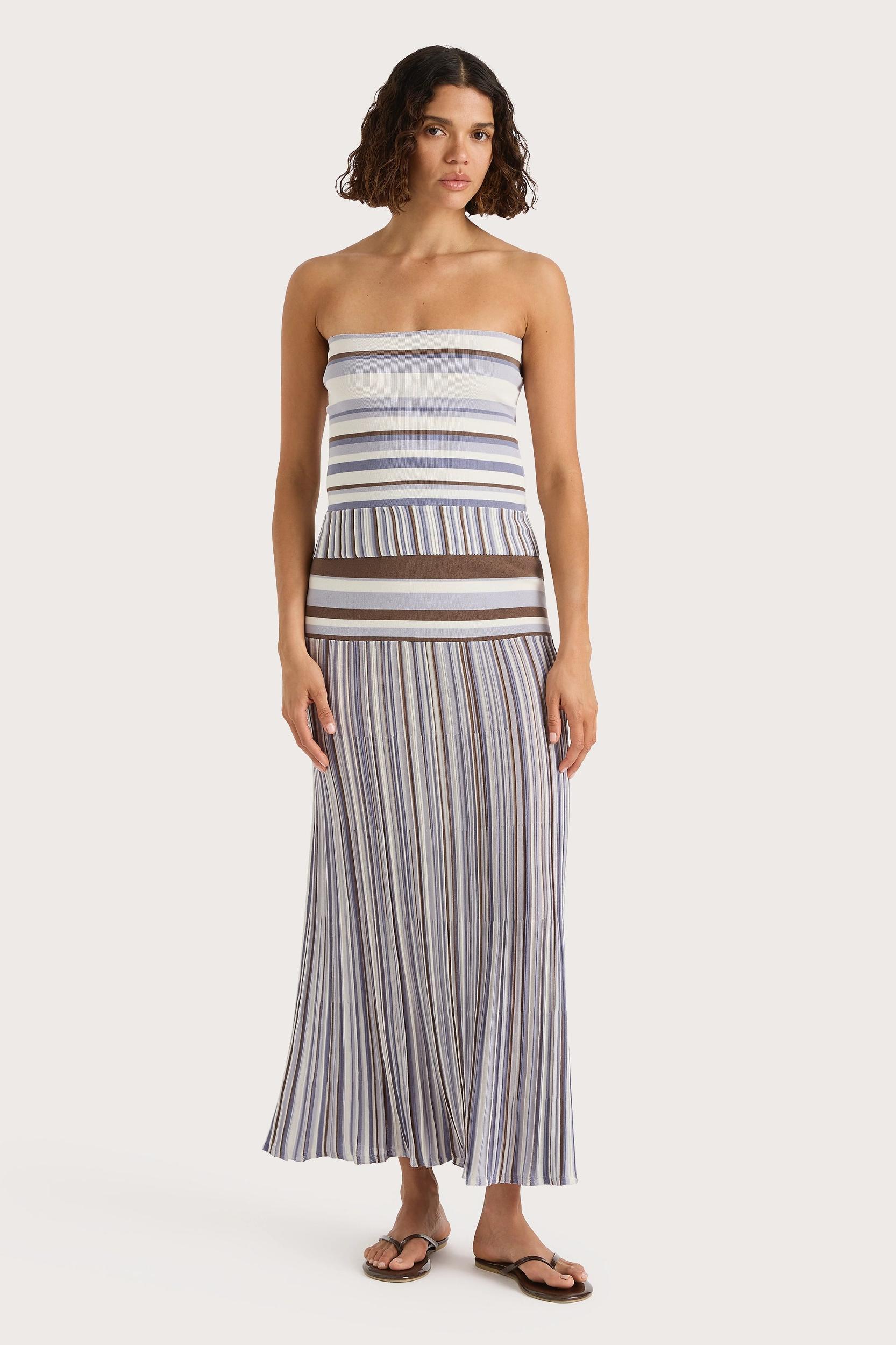 Citara Strapless Top Pale Blue Stripe Product Image
