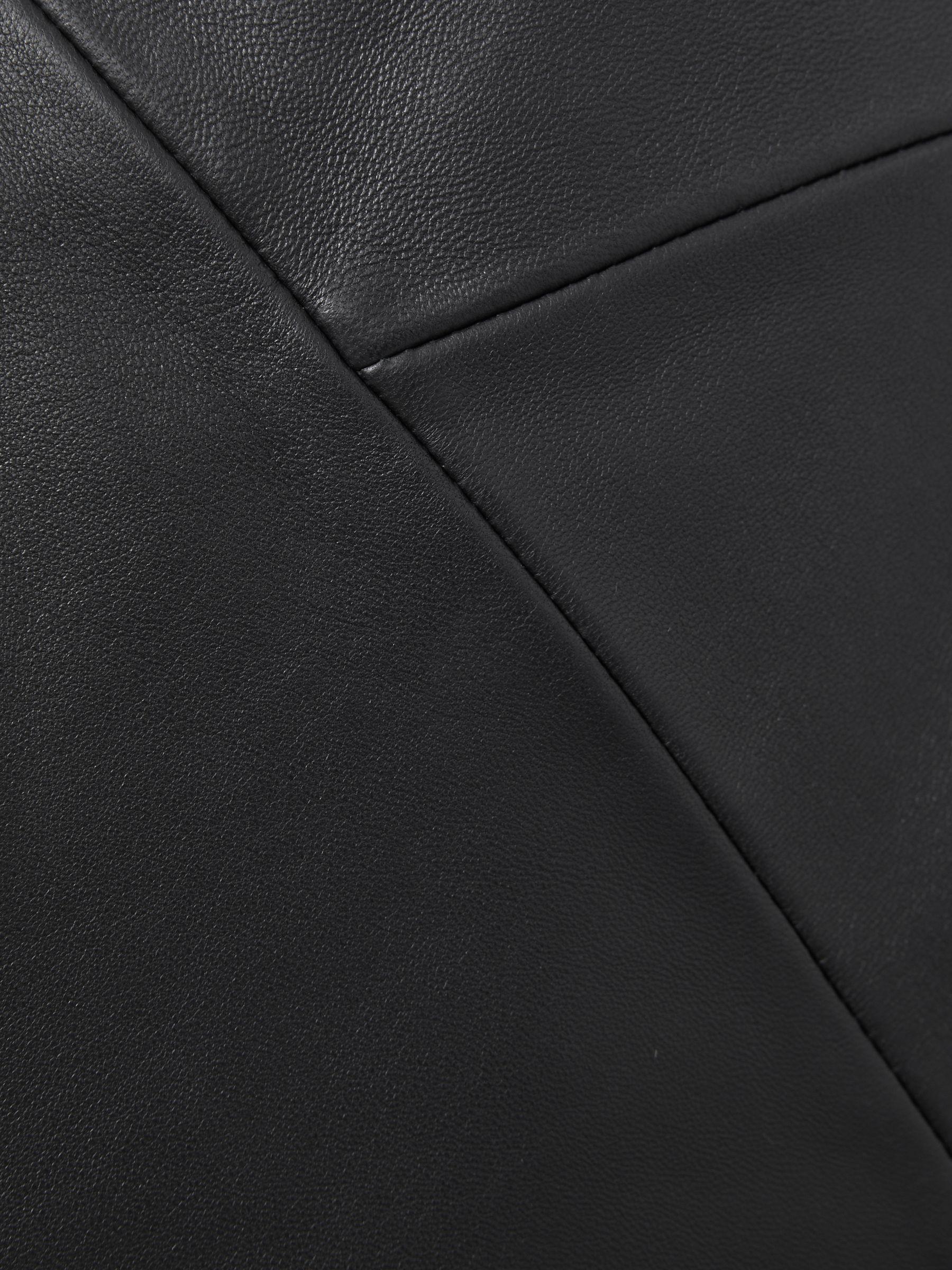 Leather High Rise Midi Skirt in Black Product Image