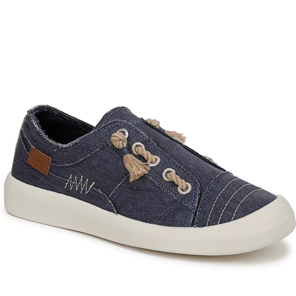 Blowfish Malibu Beachside Womens Slip-On Shoes Blue Twill Product Image