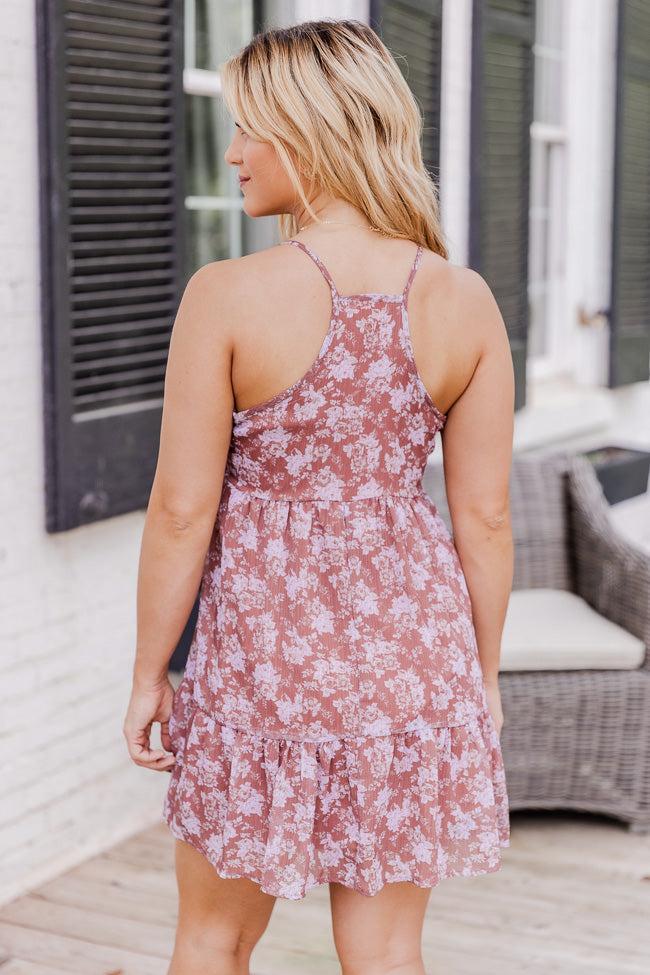 It's My Life Rust Floral Mini Dress FINAL SALE Product Image