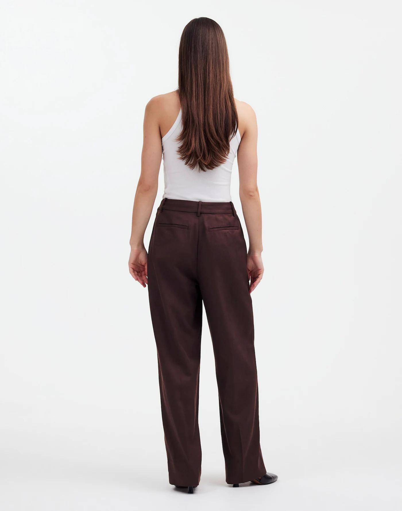 Tall Slouchy Straight Pants in Drapey Twill Product Image