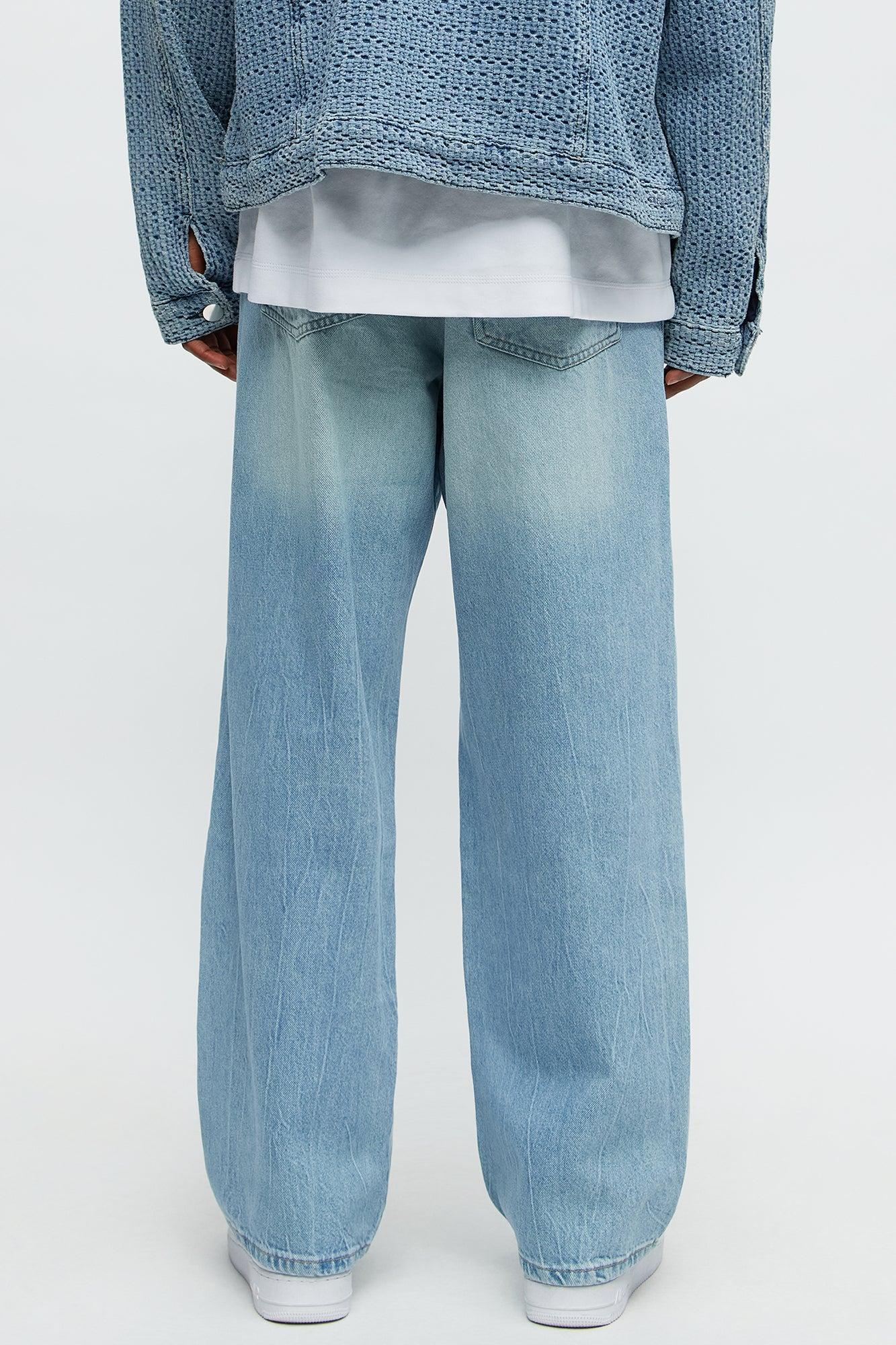 Seen Clean Baggy  Jeans - Light Blue Wash Product Image