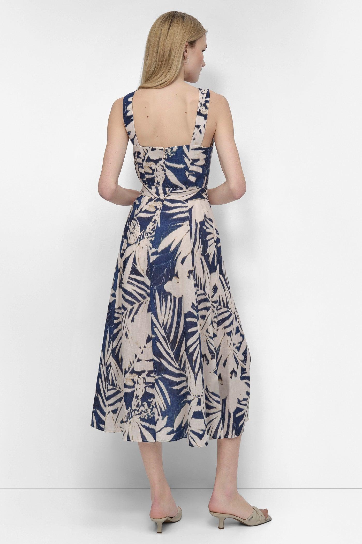 BELTED FLORAL MIDI DRESS Product Image