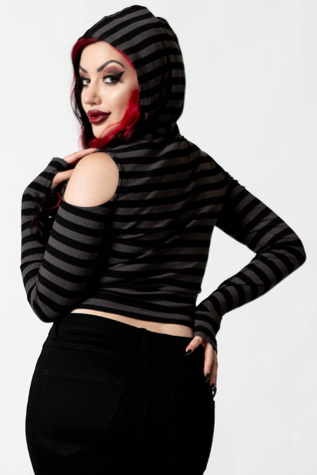 Cause Of Death Knit Top [BLACK/ASH] Female Product Image