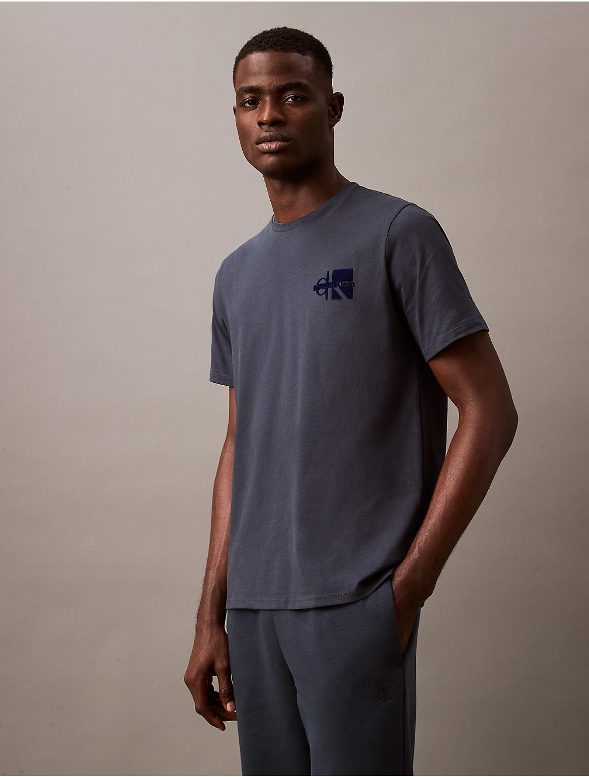 Calvin Klein Mens Contrast Monogram Logo Graphic Classic T-Shirt - Green - L Product Image