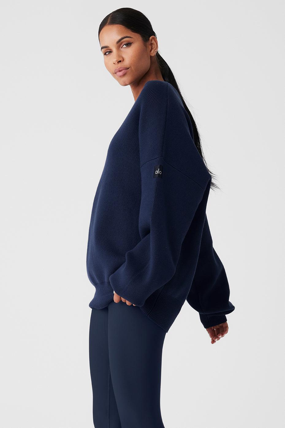 Scholar Crew Neck Sweater - Navy Male Product Image