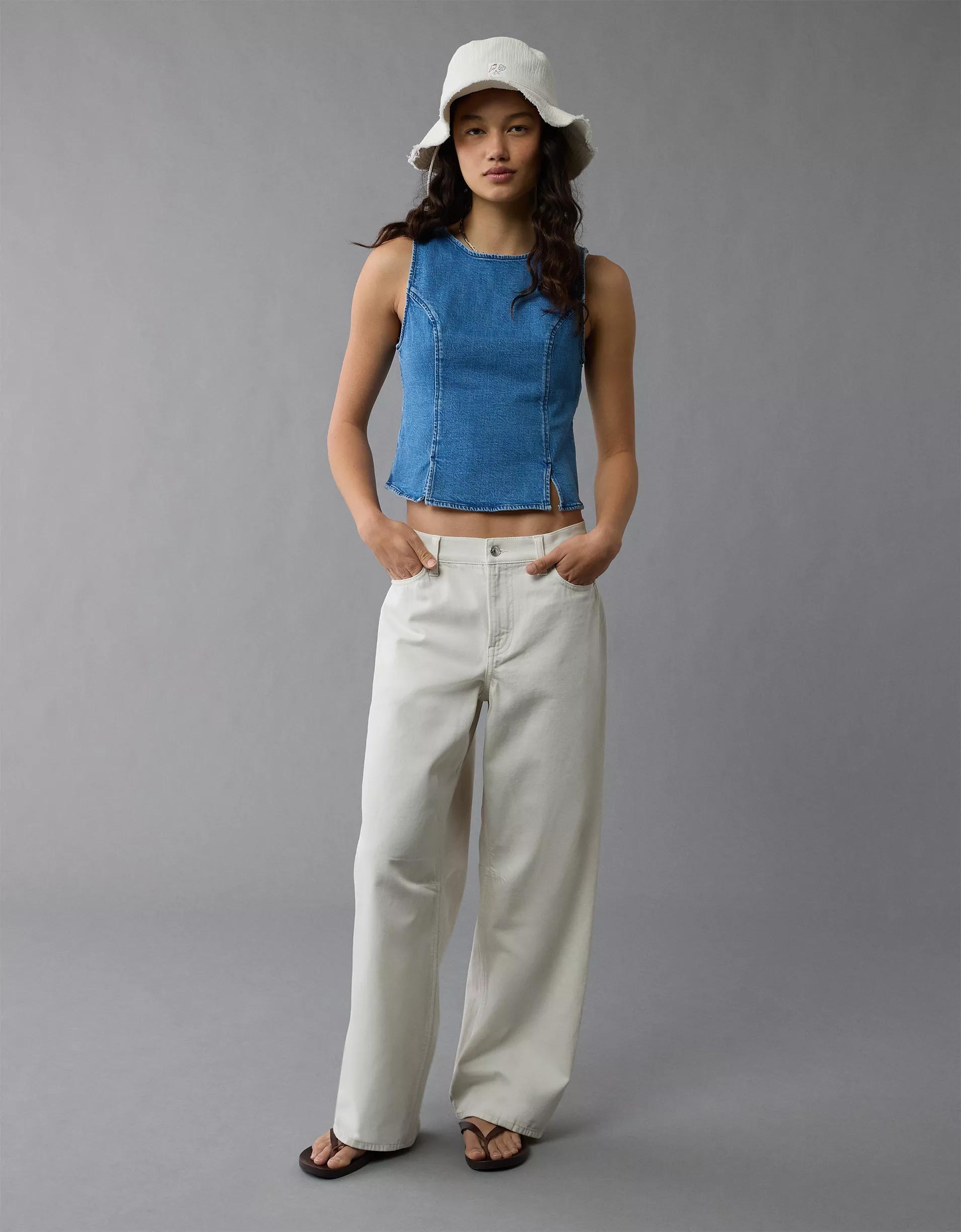 AE High Neck Denim Tank Top Product Image
