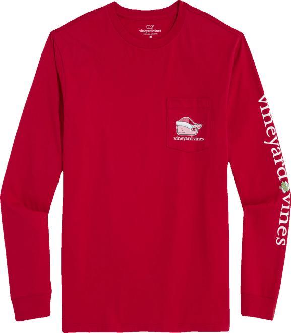 Santa Whale Long-Sleeve Pocket Tee Product Image
