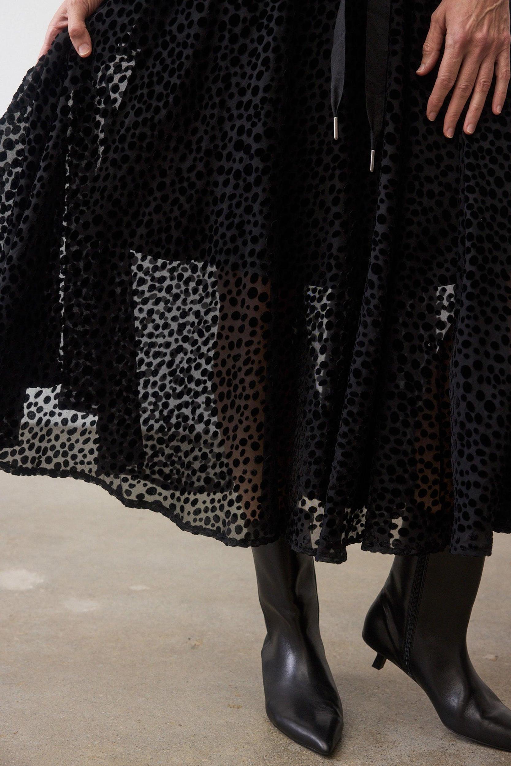 Pull-On Velvet Burnout Maxi Skirt Product Image