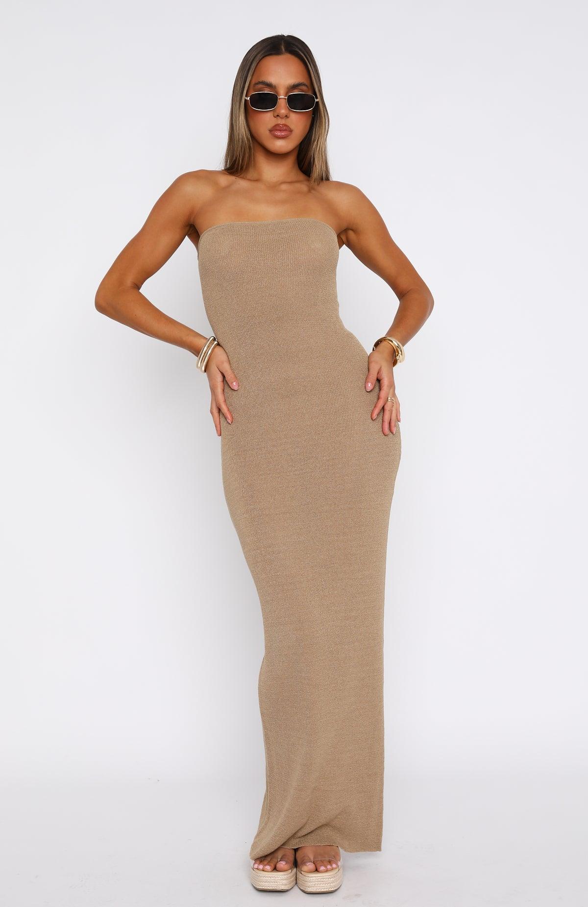 Get It Right Strapless Maxi Dress Dusty Olive Product Image