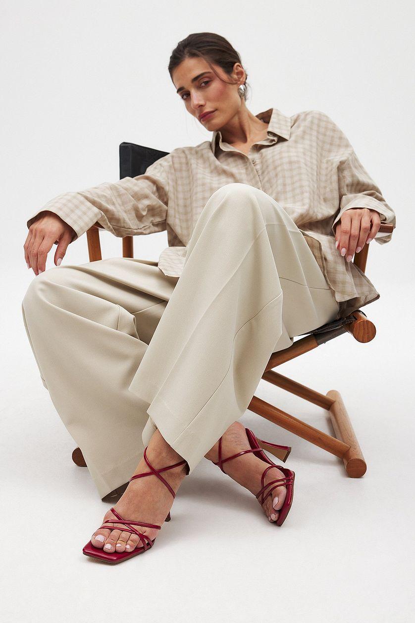 Squared Toe Strappy Heels Product Image