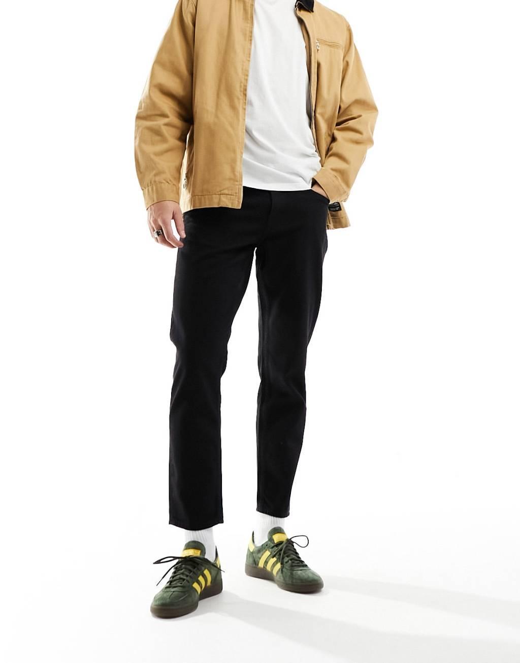 ASOS DESIGN no fade black tapered fit jeans Product Image