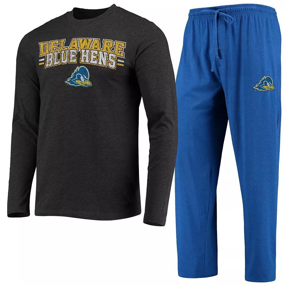 Men's Concepts Sport Royal/Heathered Charcoal Delaware Fightin' Blue Hens Meter Long Sleeve T-Shirt & Pants Sleep Set, Size: 2XL Product Image