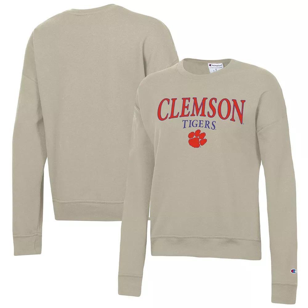 Women's Champion Tan Clemson Tigers Powerblend Pullover Sweatshirt, Size: 2XL, Team Product Image