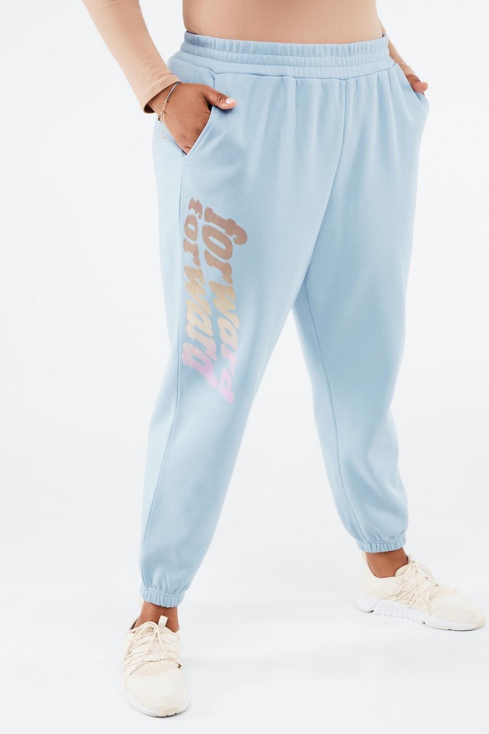 Fabletics Reina Graphic Sweatpant Womens blue plus Size 4X Product Image