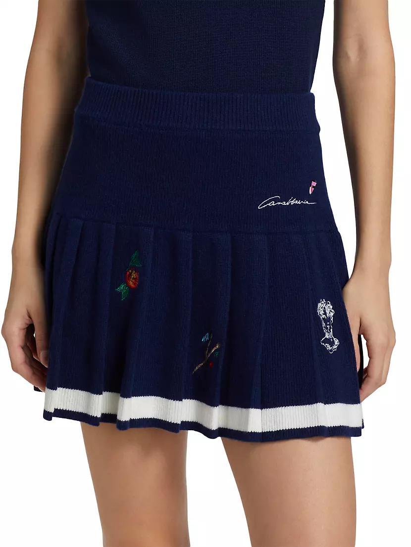 Merino Wool & Cashmere Pleated Miniskirt Product Image