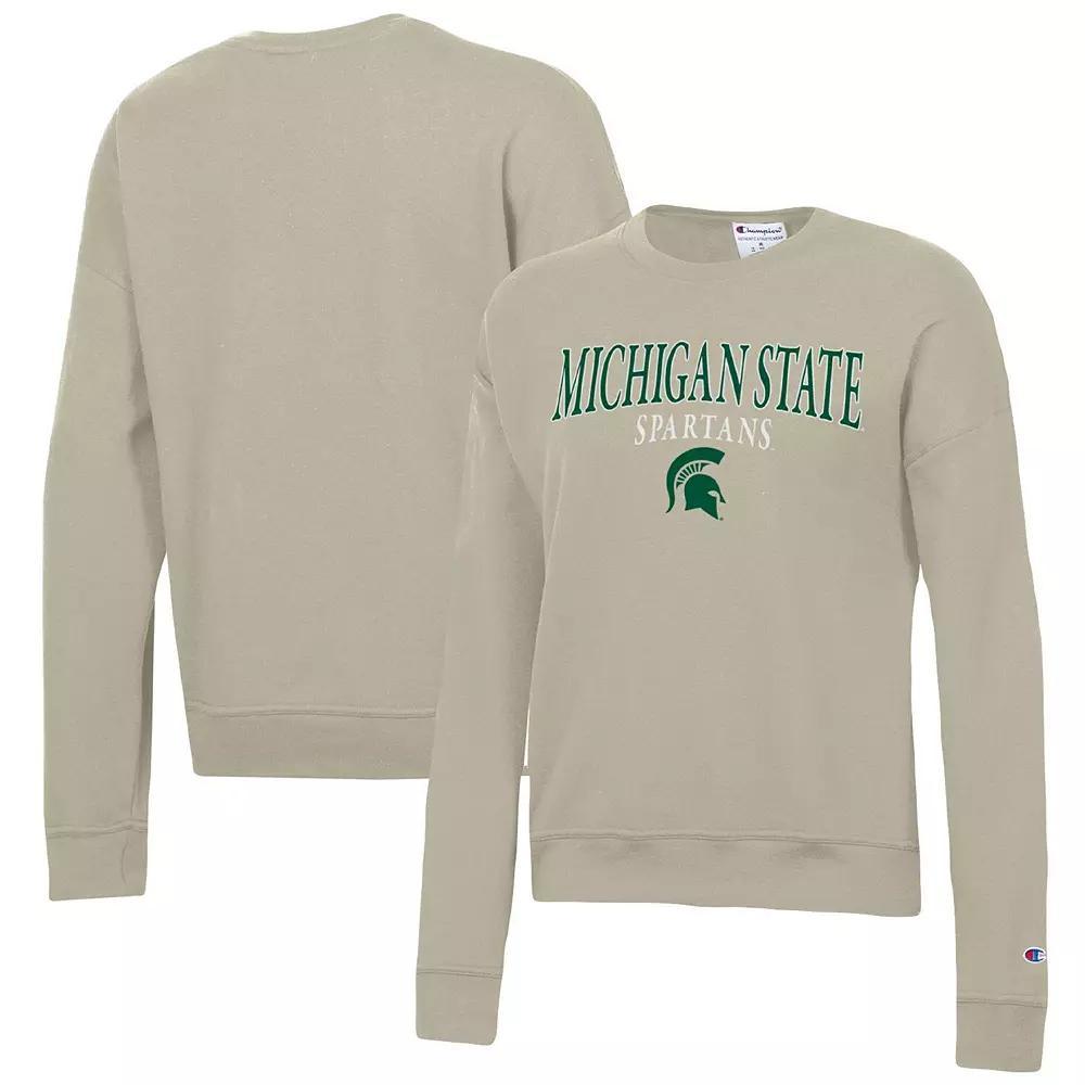 Women's Champion Tan Michigan State Spartans Powerblend Pullover Sweatshirt, Size: 2XL, Team Product Image