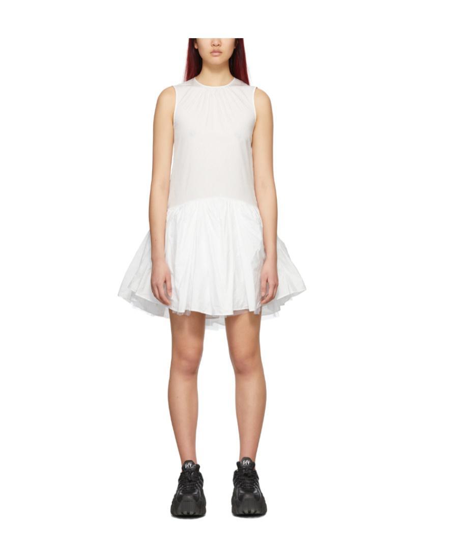 MSGM Logo Round-neck Dress In White Product Image