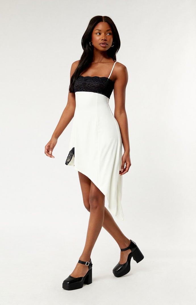 Lace Asymmetrical Slip Dress WeWoreWhat Product Image