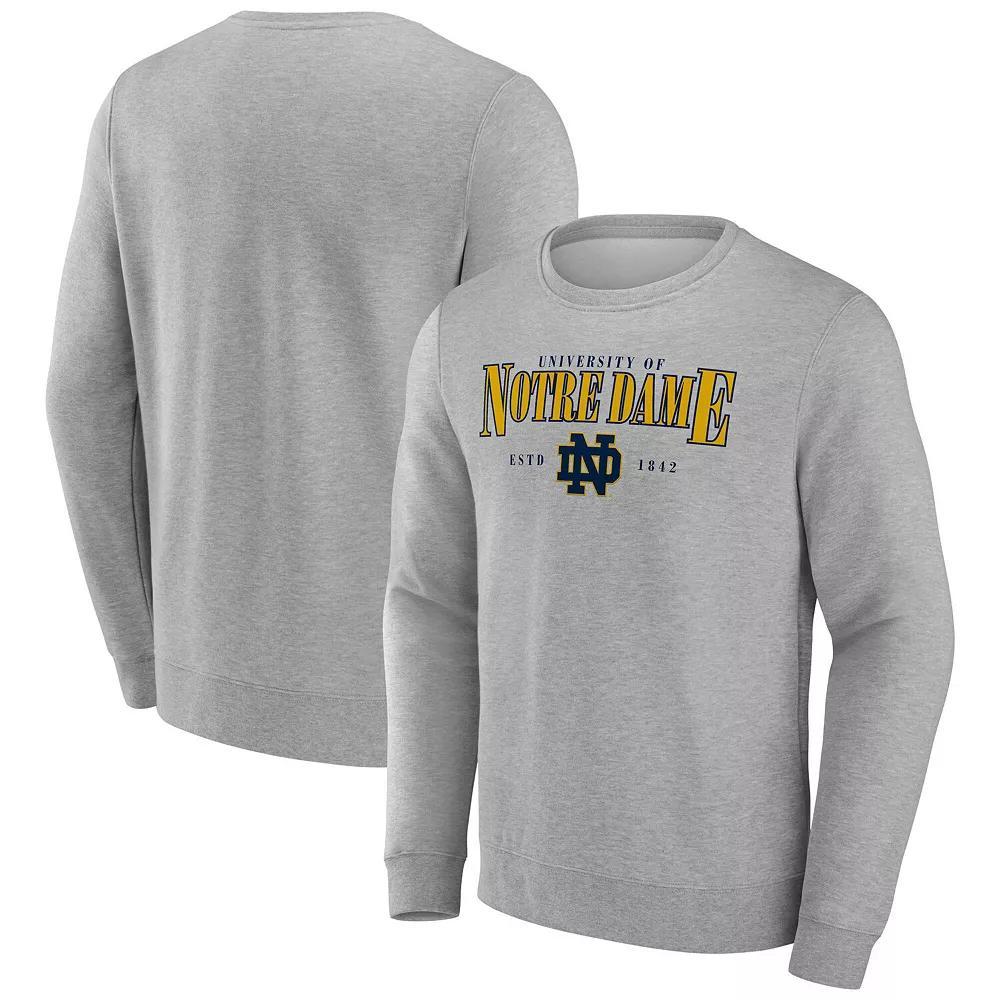 Men's Fanatics Gray Notre Dame Fighting Irish True Classics Act Fast Fleece Pullover Sweatshirt, Size: 2XL, Grey Product Image