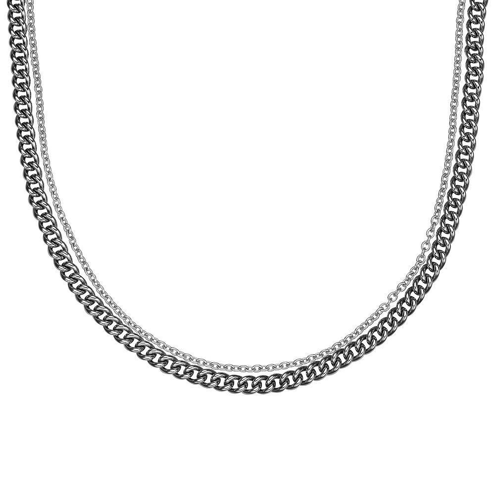 LYNX Stainless Steel Multistrand Layered Chain Necklace, Women's, Size: 22" Product Image