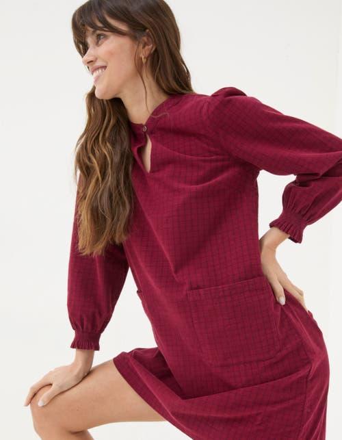 FatFace Women's Fran Cord Check Dress in Dark Red at Nordstrom, Size 8 Product Image