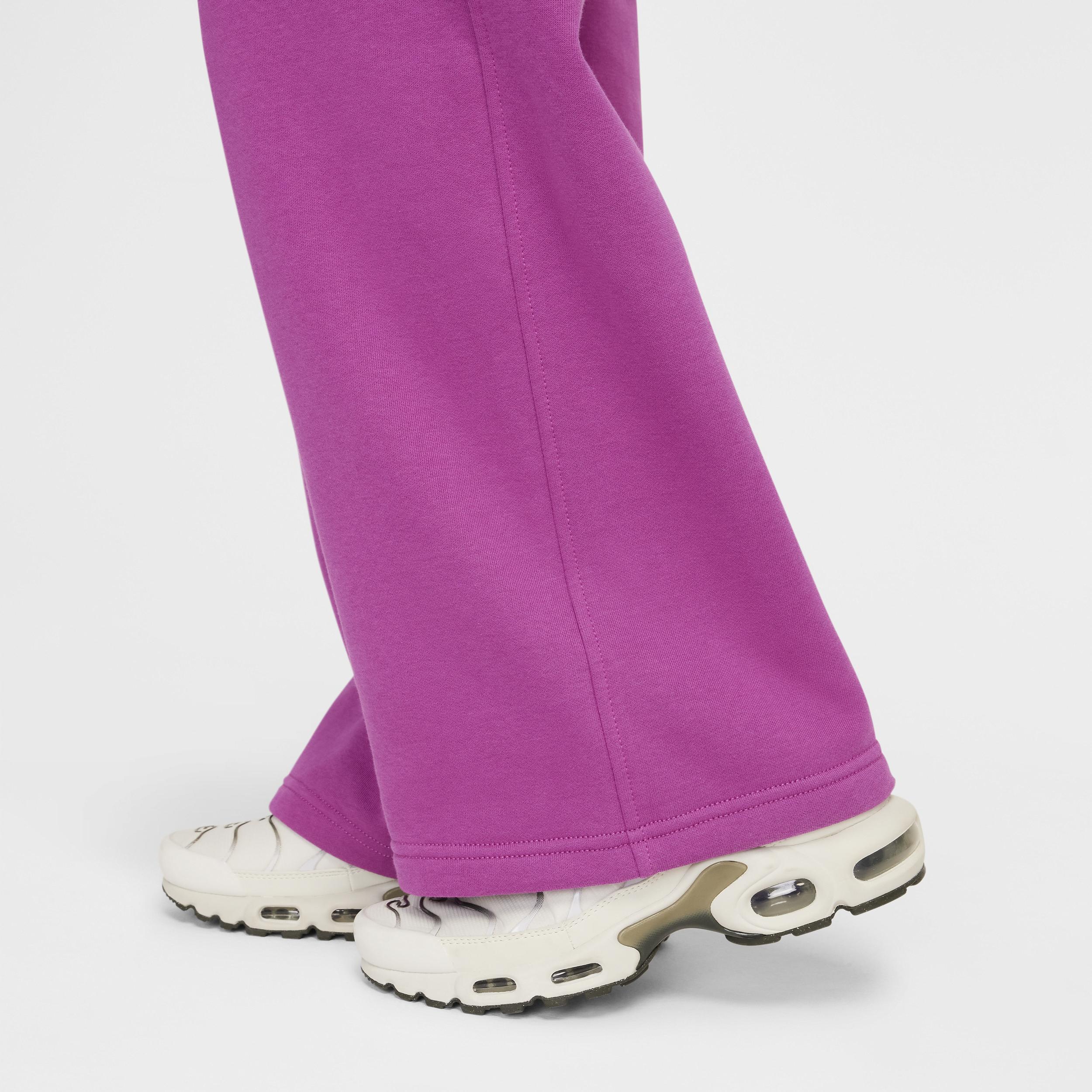 Nike Kids' Sportswear Club Fleece Wide Leg Sweatpants in Hot Fuchsia/White at Nordstrom Product Image