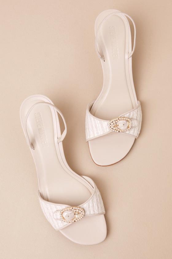 Henrietta Pearl Tweed Pearl Slingback High Heel Sandals Product Image