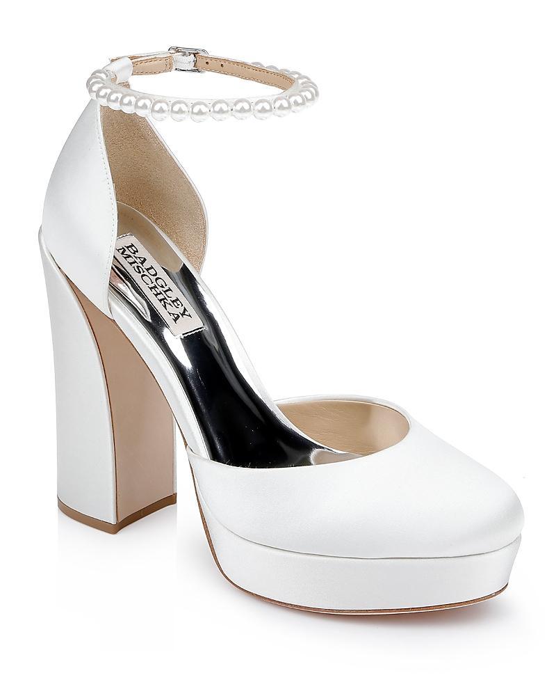 Badgley Mischka Womens Felixa Almond Toe Adorned Strap High Heel Pumps Product Image