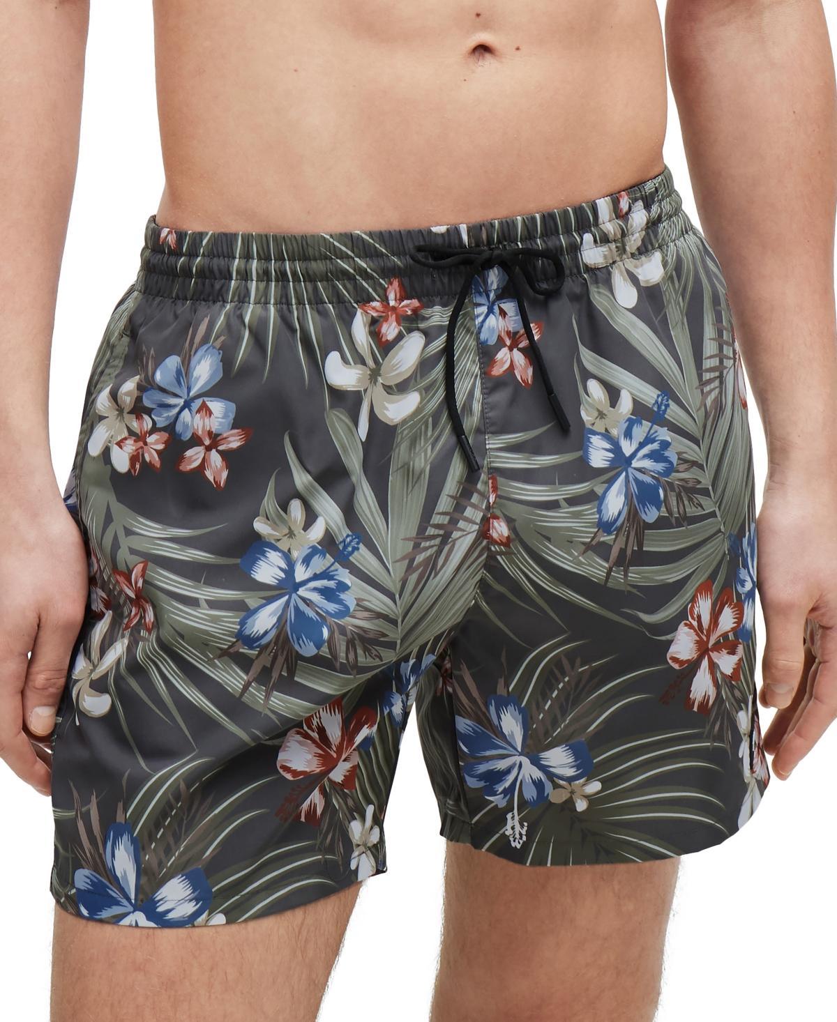 Mens Fully Lined Swim Shorts with Seasonal Print Product Image