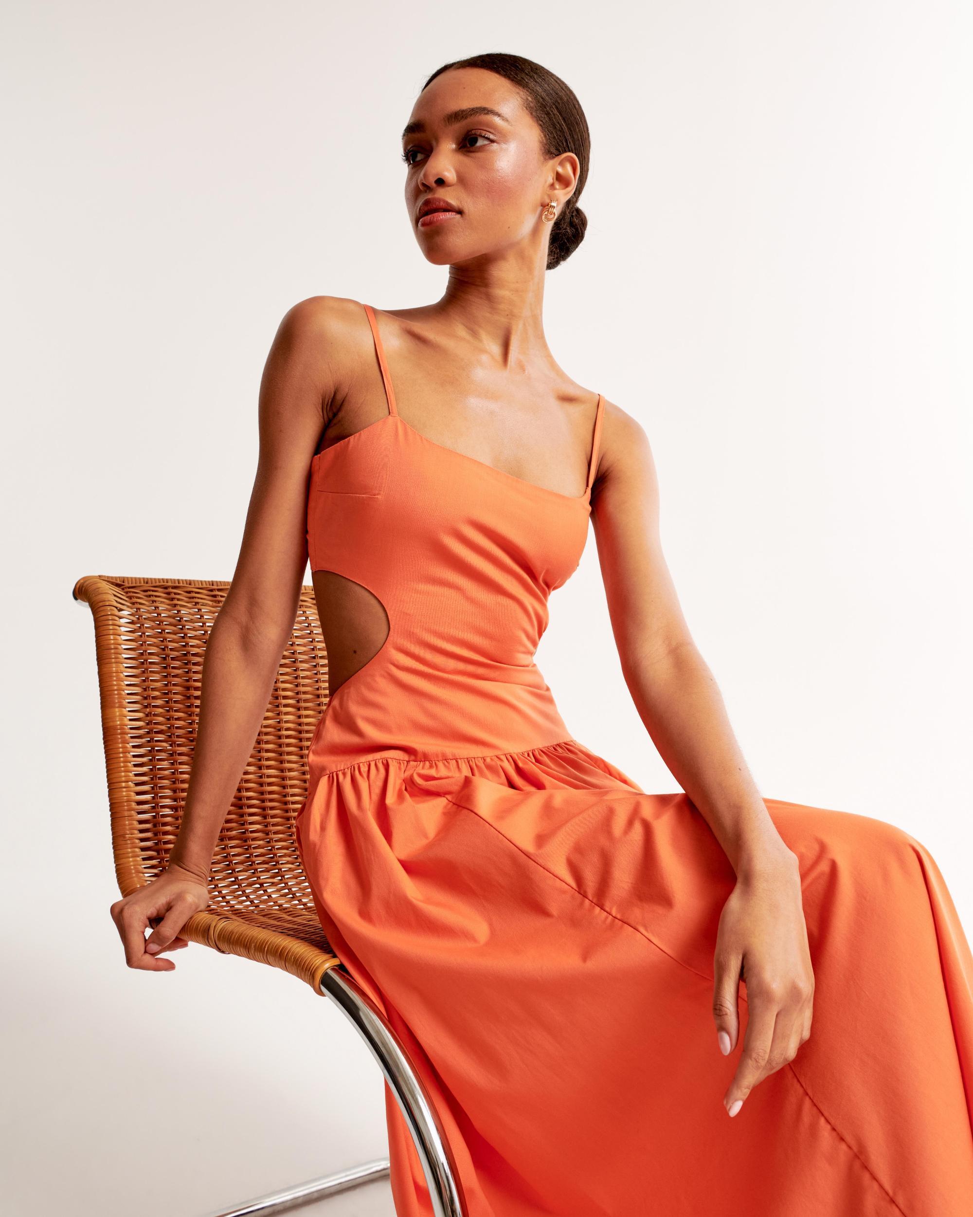 Drop-Waist Cutout Maxi Dress Product Image