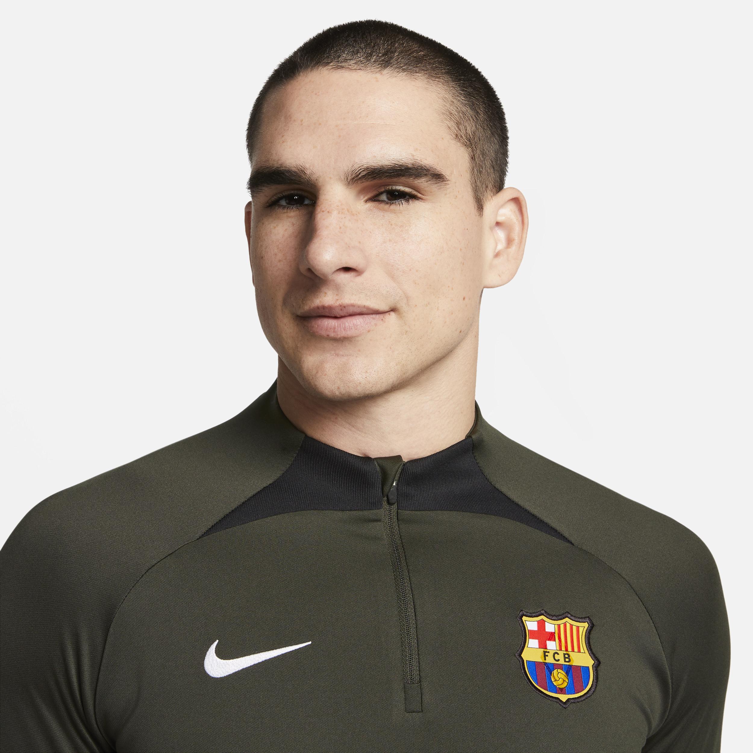 Men's Nike Olive Barcelona 2023/24 Strike Drill Performance Raglan Quarter-Zip Long Sleeve Top, Size: 2XL, Bar Team Product Image