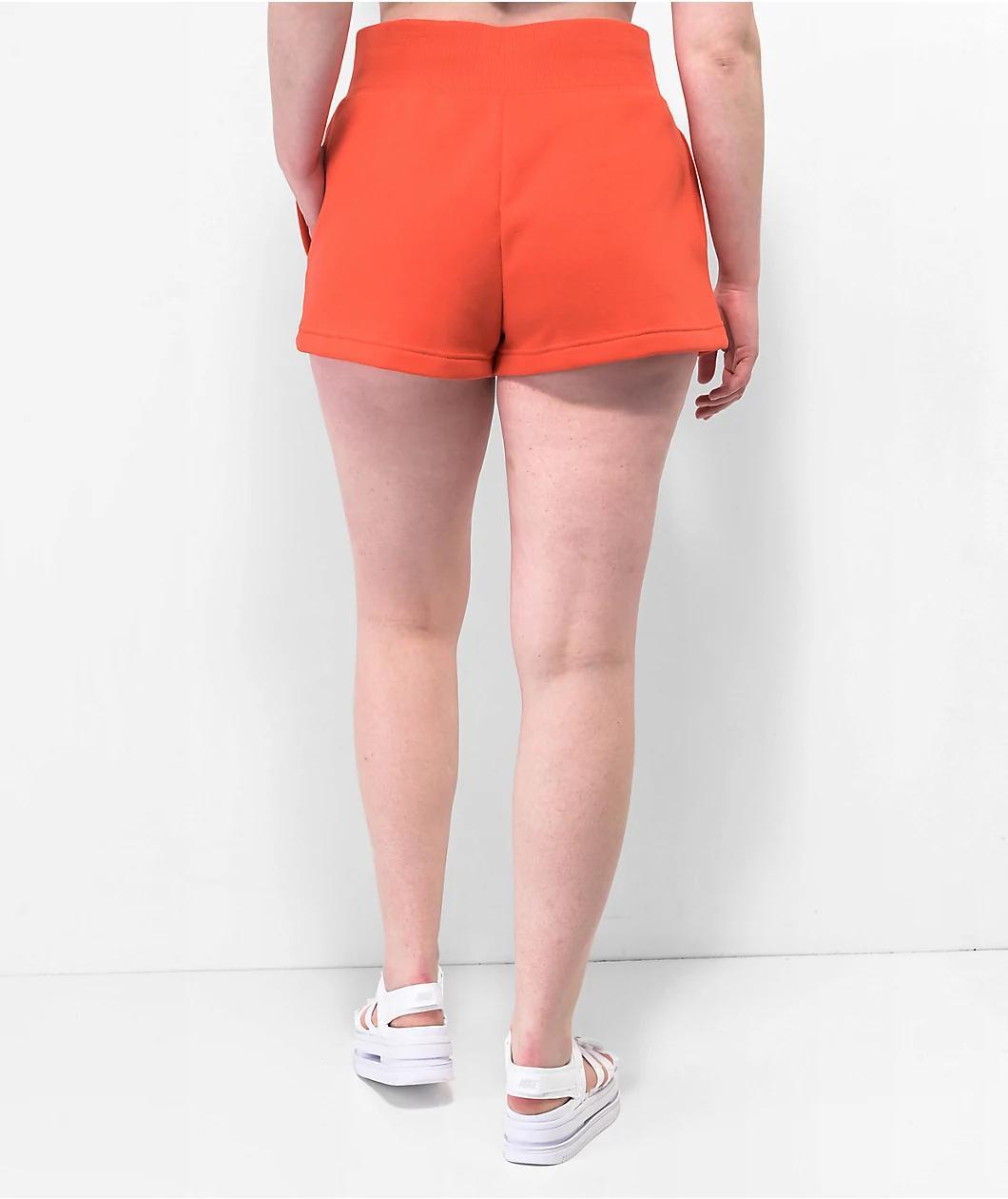 Nike Sportswear Phoenix High-Rise Red Fleece Sweat Shorts Product Image