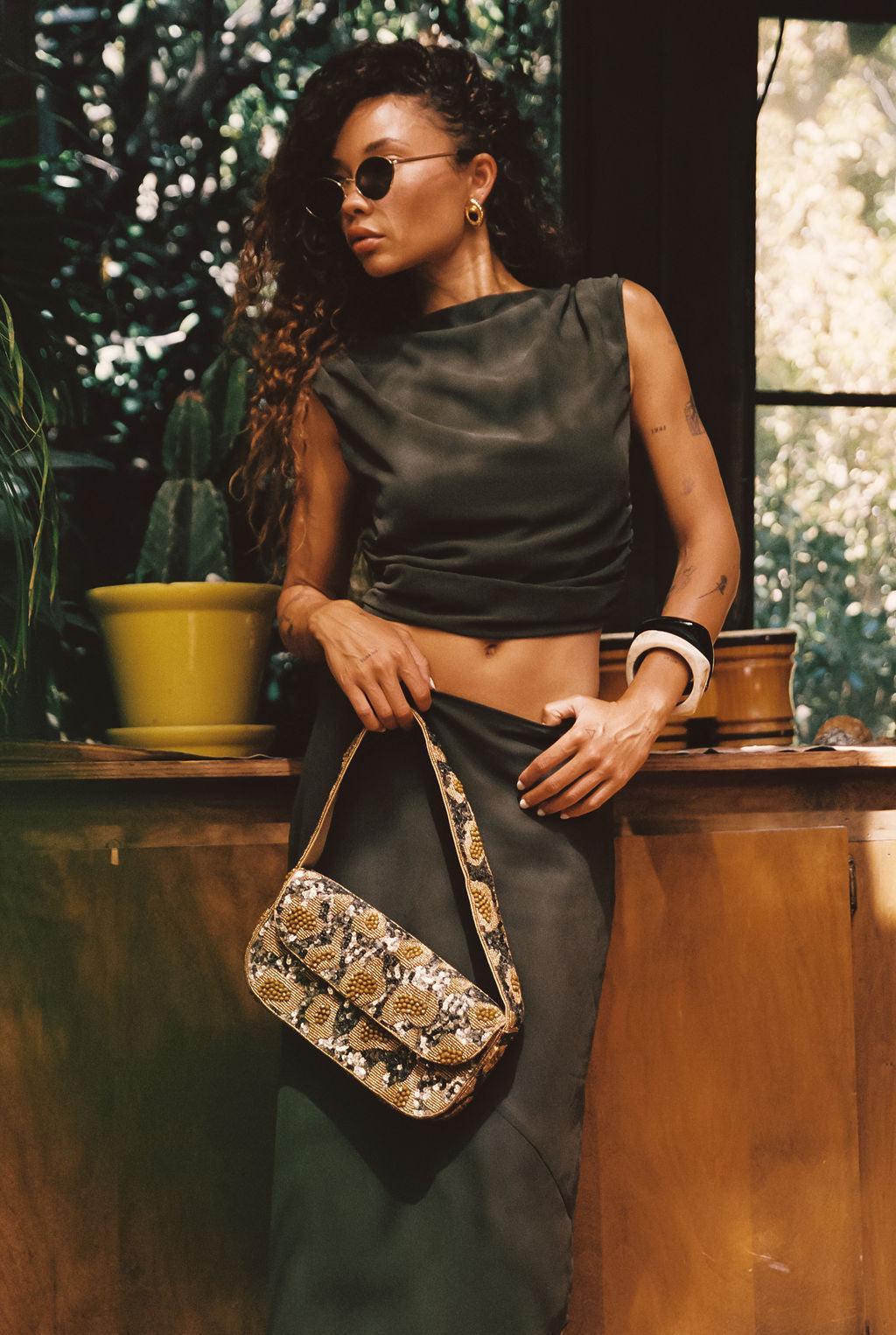 Mila Olive Open Back Top Product Image