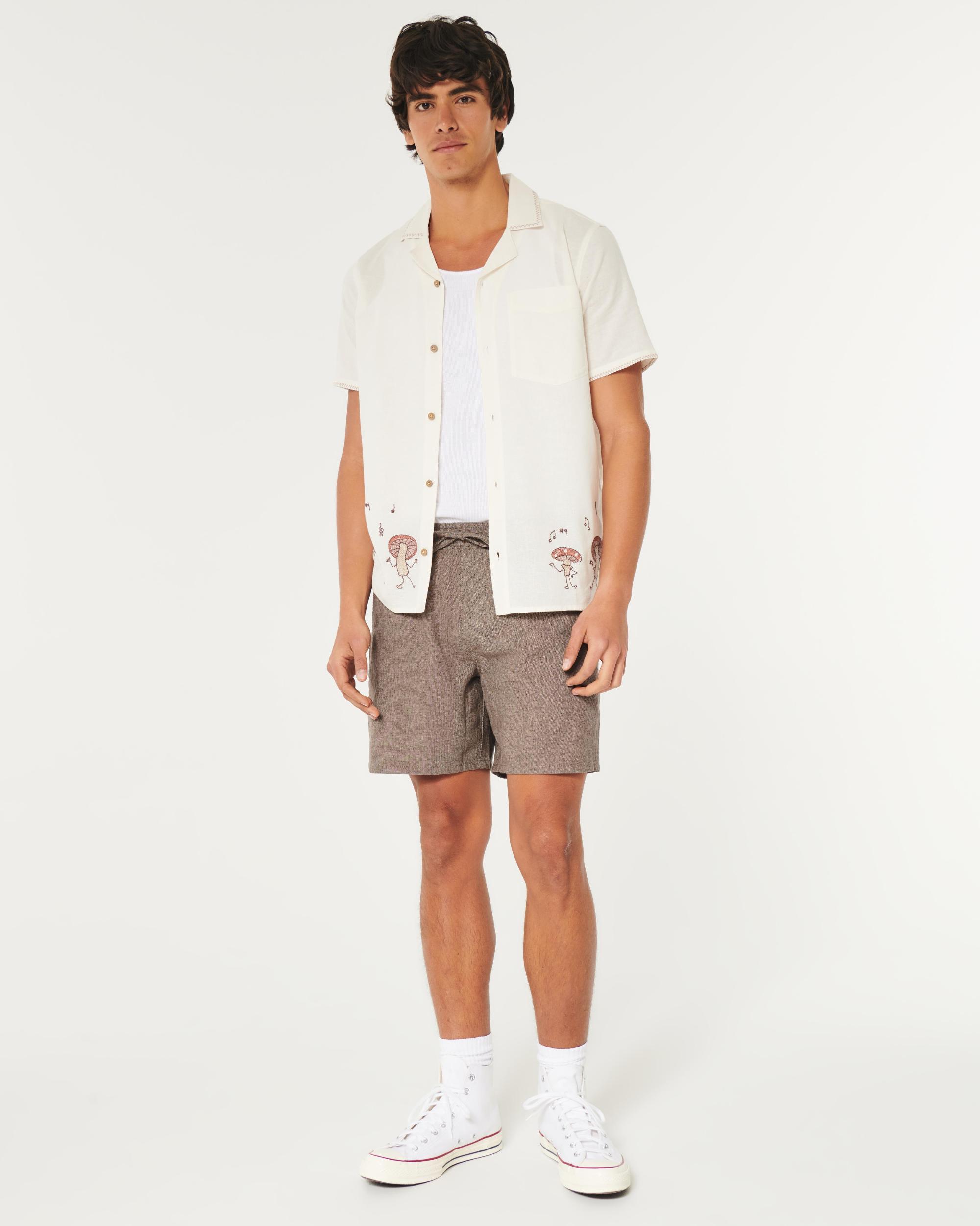 Linen-Blend Jogger Shorts 7" Product Image