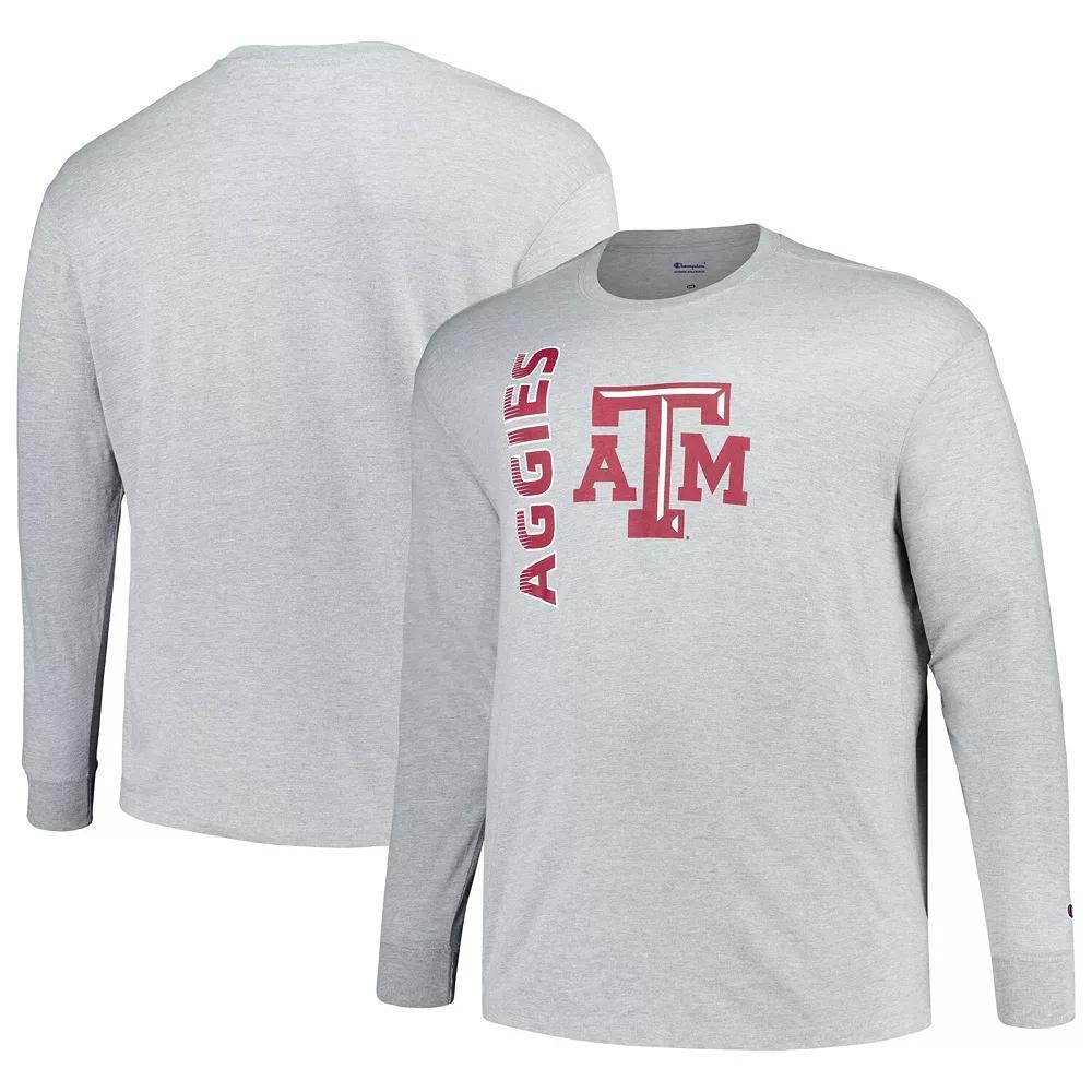 Men's Champion Heather Gray Texas A&M Aggies Big & Tall Mascot Long Sleeve T-Shirt, Size: 2XLT, Grey Product Image