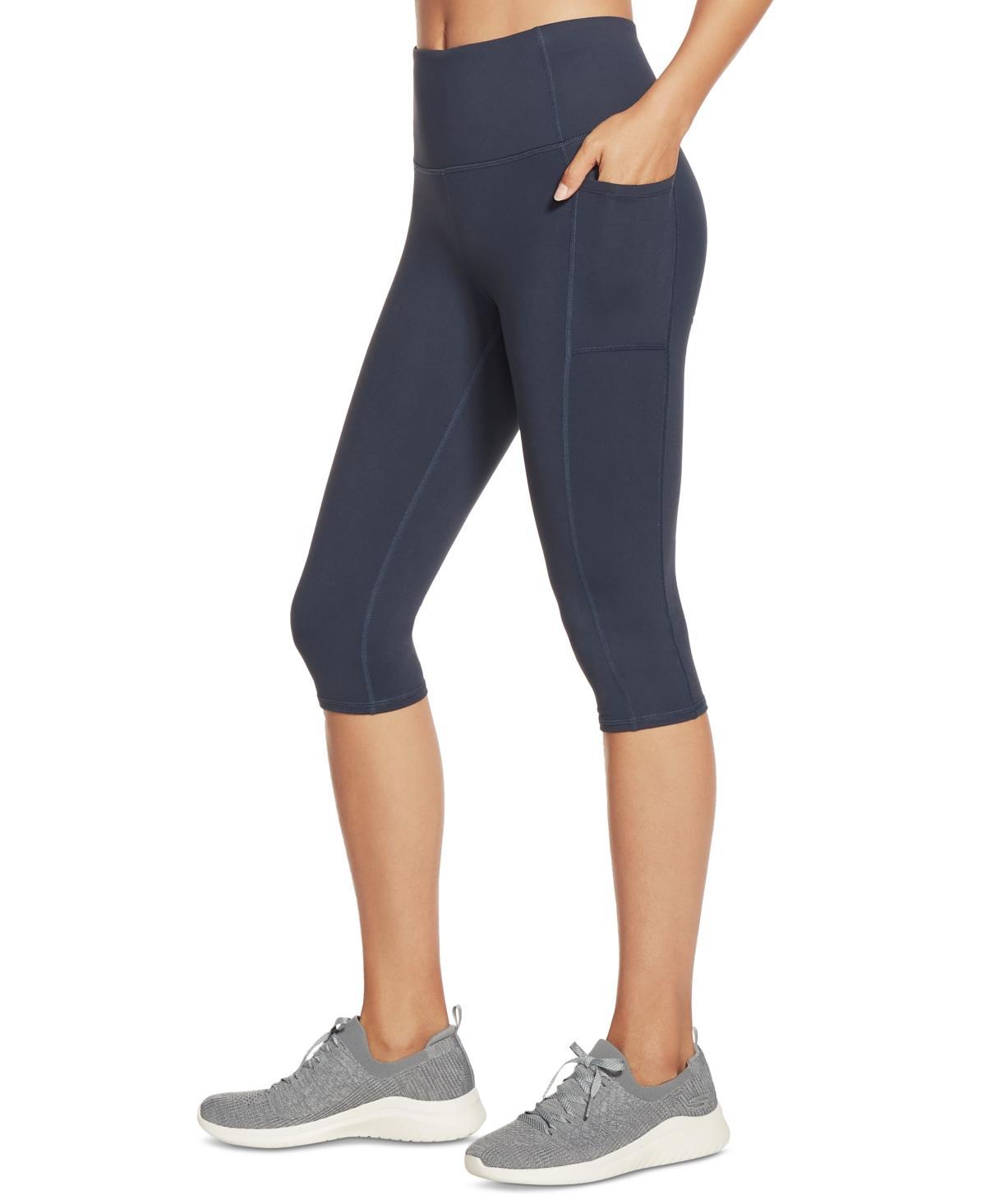 Women's Skechers® GOWALK™ GOFLEX™ High-Waisted Capri Leggings, Size: Large, Black Product Image