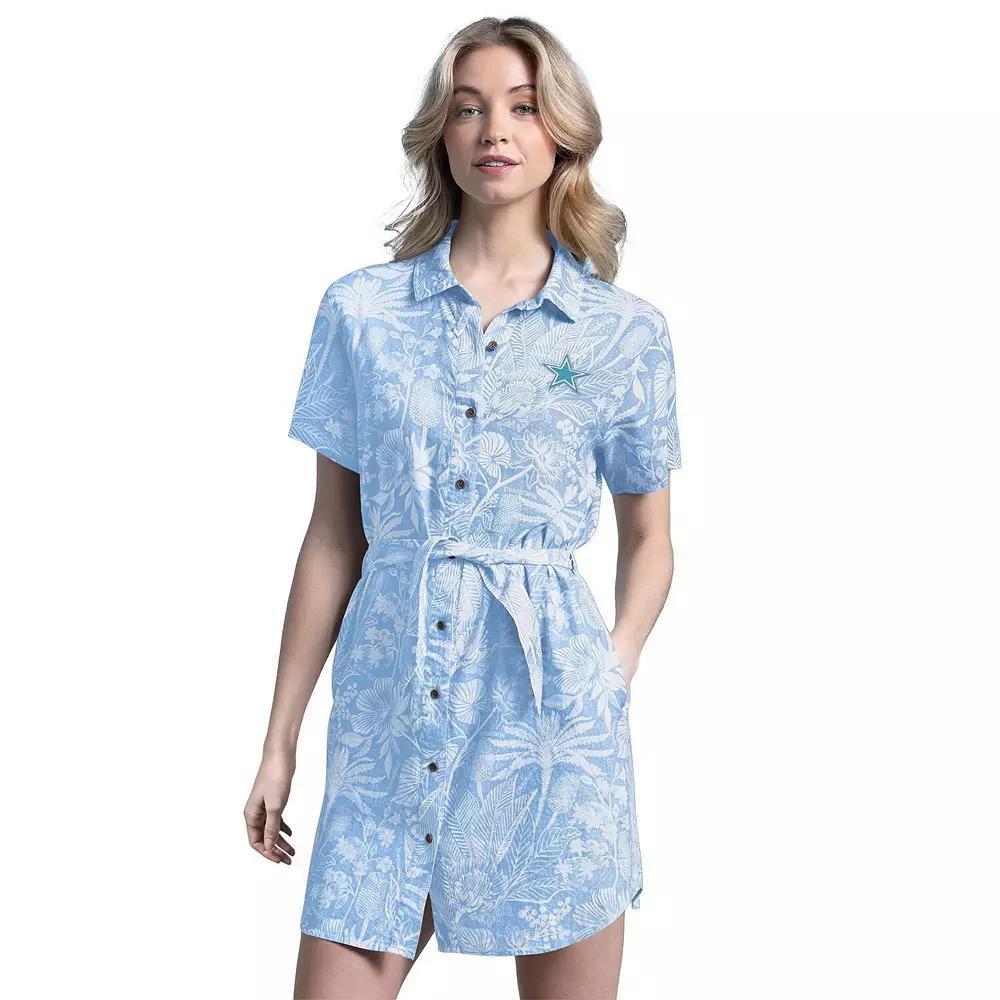 Women's Margaritaville Light Blue Dallas Cowboys Palm Linen Dress, Size: 2XL Product Image