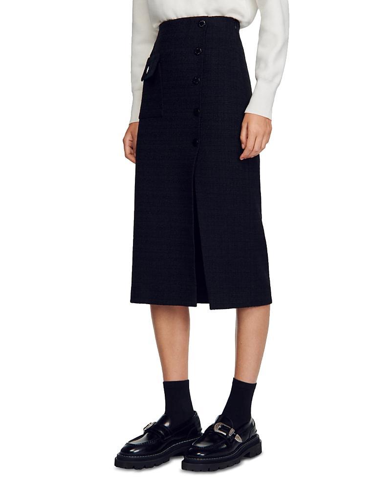 Womens Tweed Midi Skirt Product Image